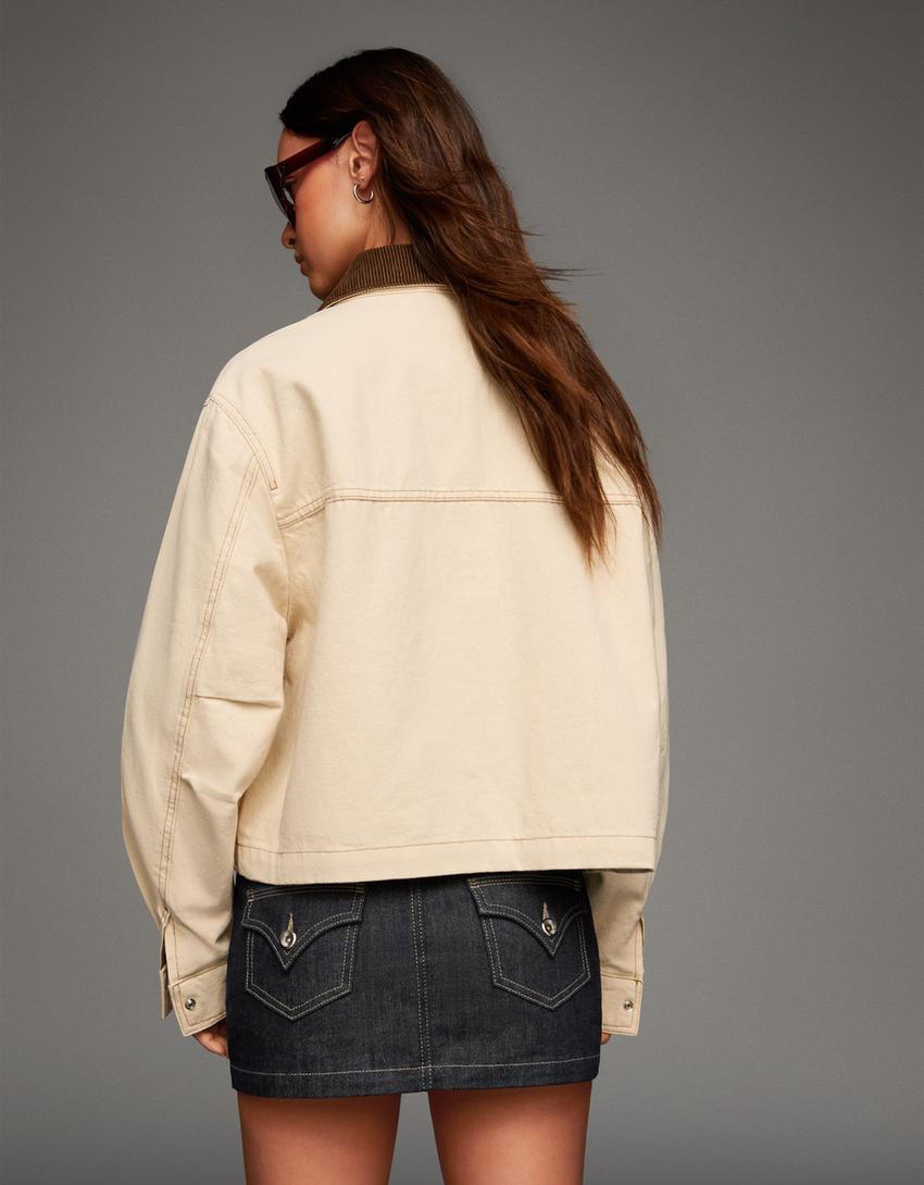 Corduroy collar jacket
