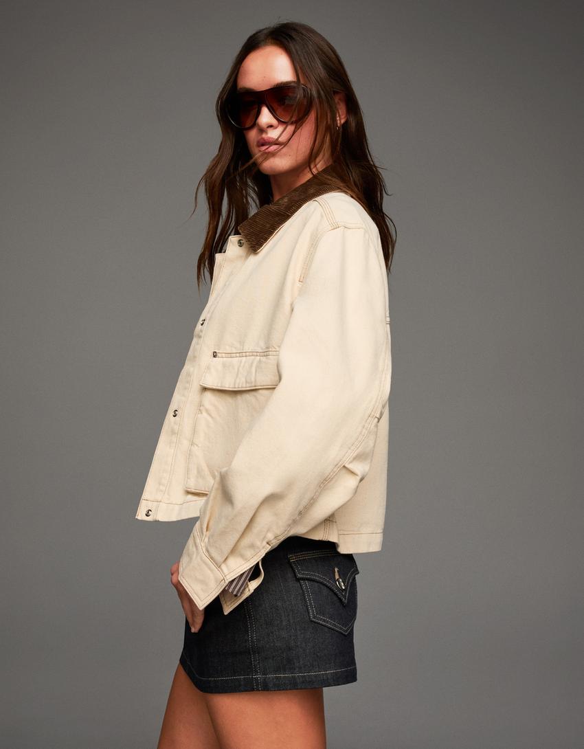 Corduroy collar jacket