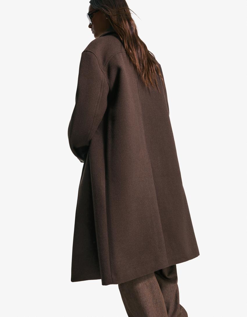 Long drop-shoulder coat